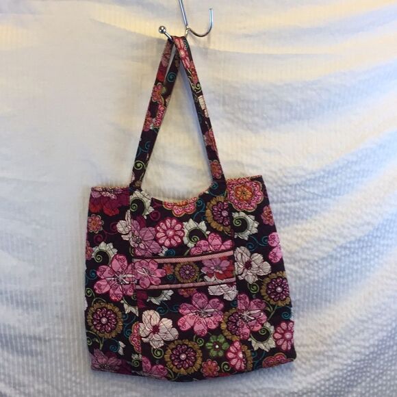 Vera large tote. 14x15. Mauve floral - Picture 1 of 12